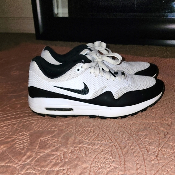 Nike Other - 𝅺NIKE AIR MAX 1 G White Black Spikeless Golf Shoes C17576-100  Mens Size 11